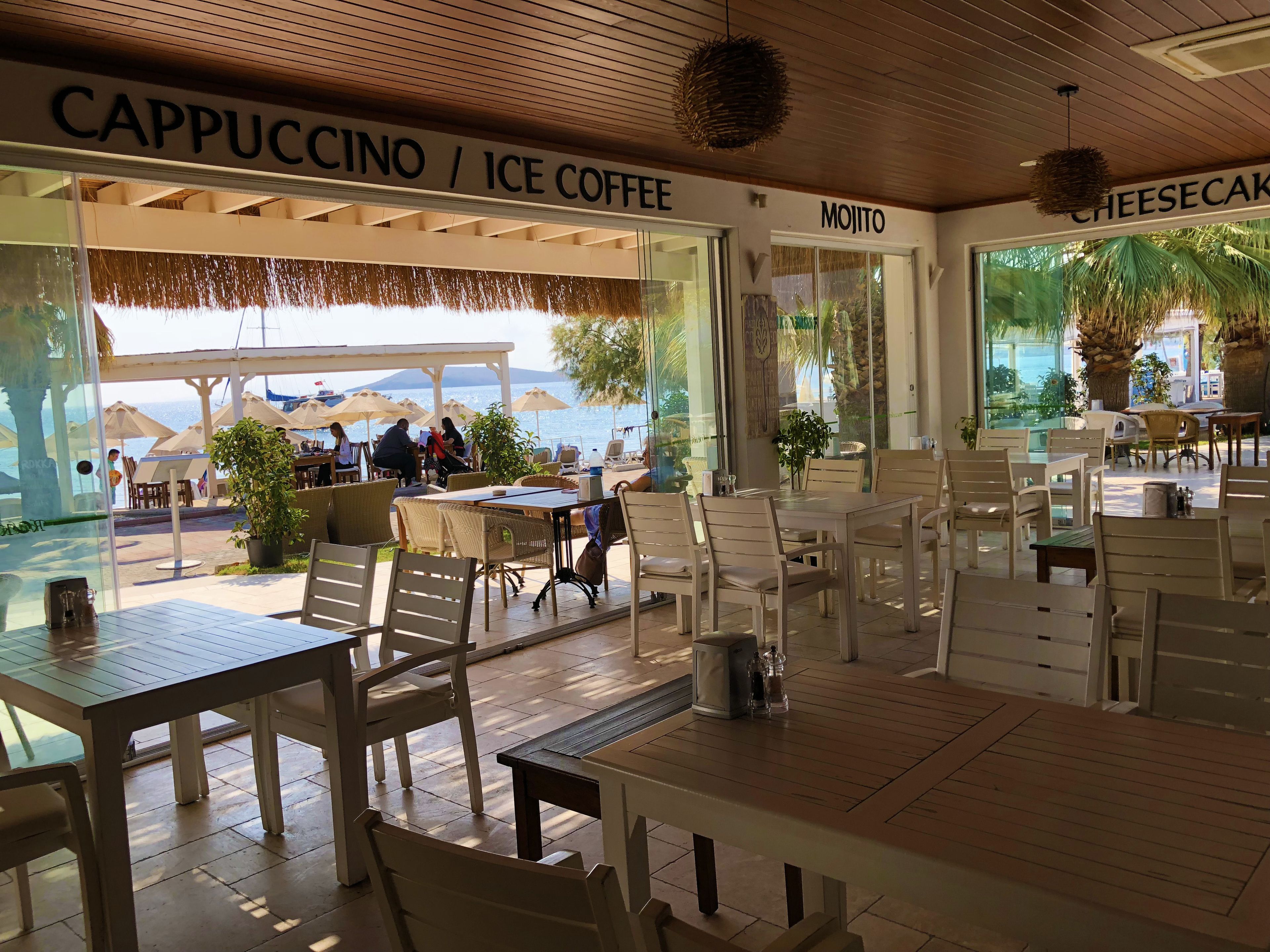 breakfast, lunch, dinner served; mediterranean cuisine, beach views