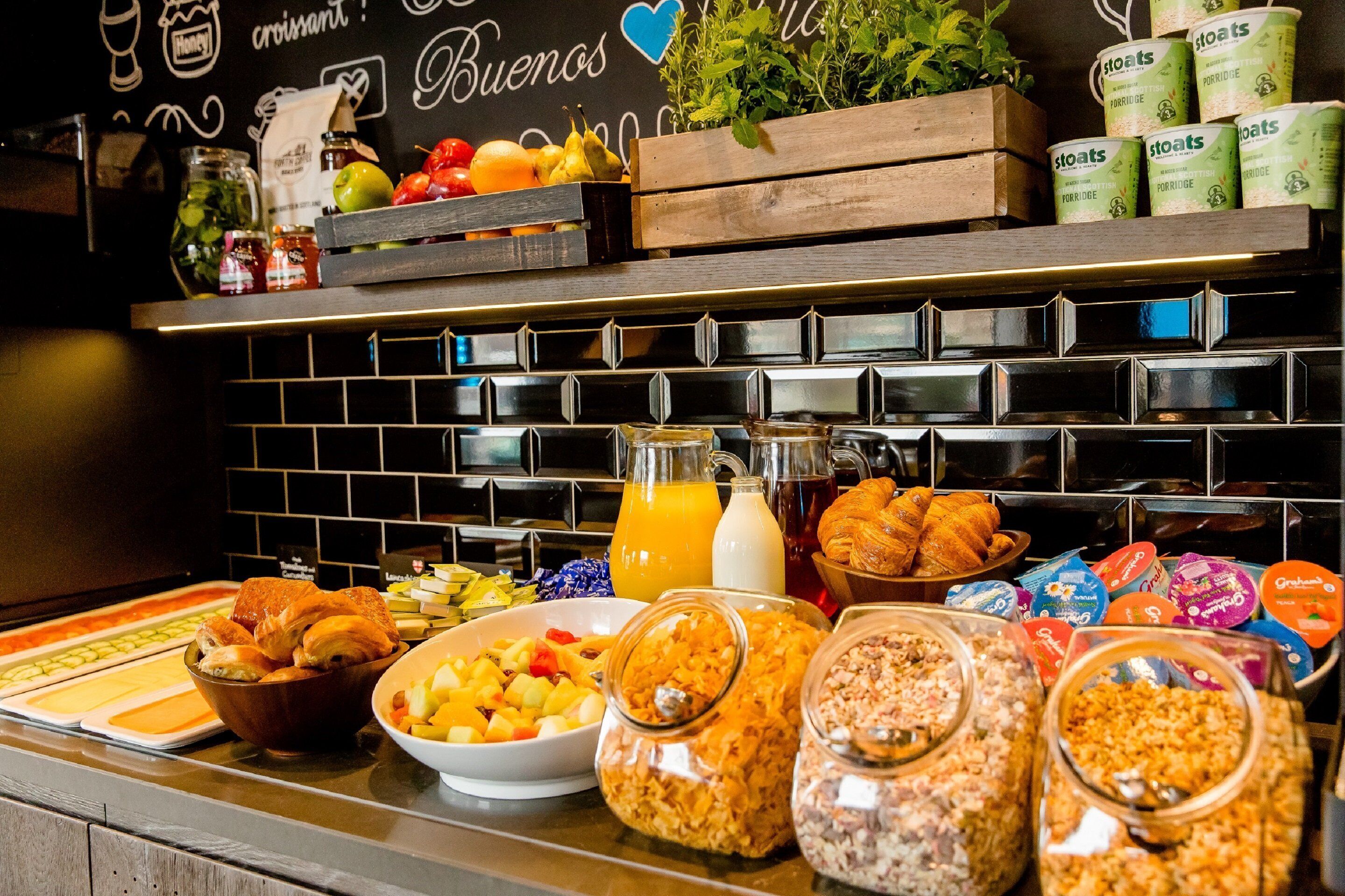 daily continental breakfast (gbp 13.5 per person)