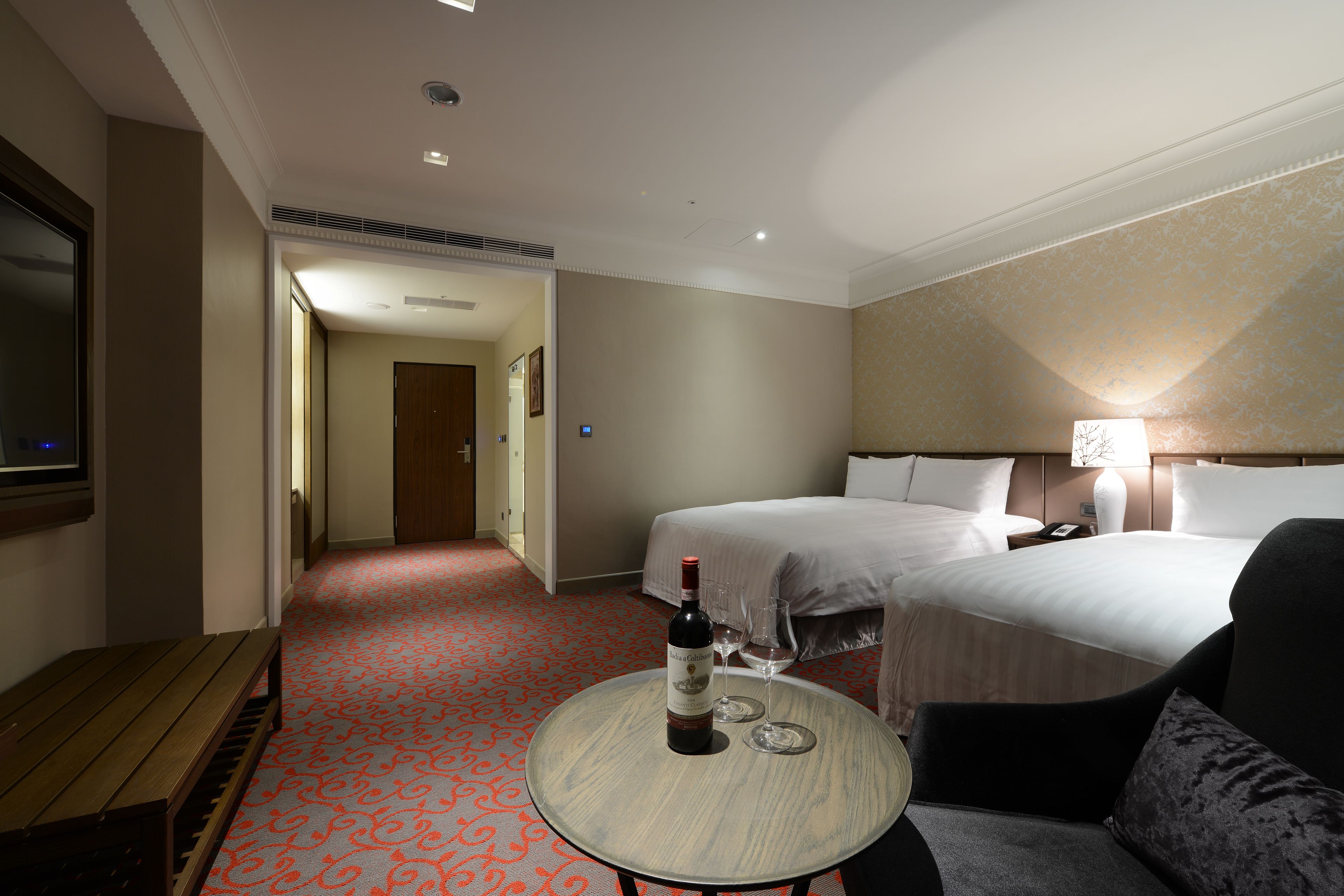 deluxe family room | down duvets, in-room safe, desk, blackout curtains