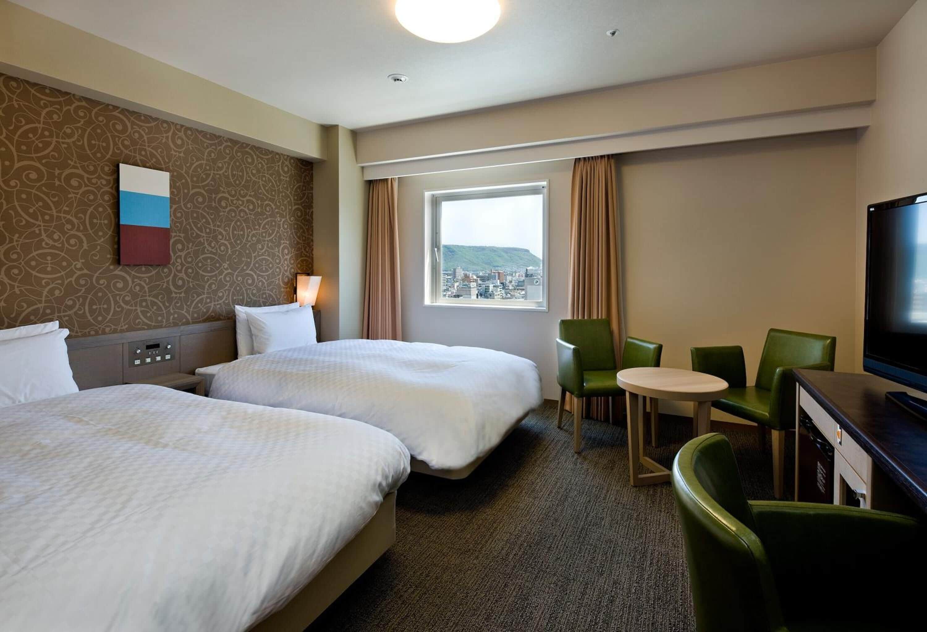 1 bedroom, desk, laptop workspace, blackout curtains