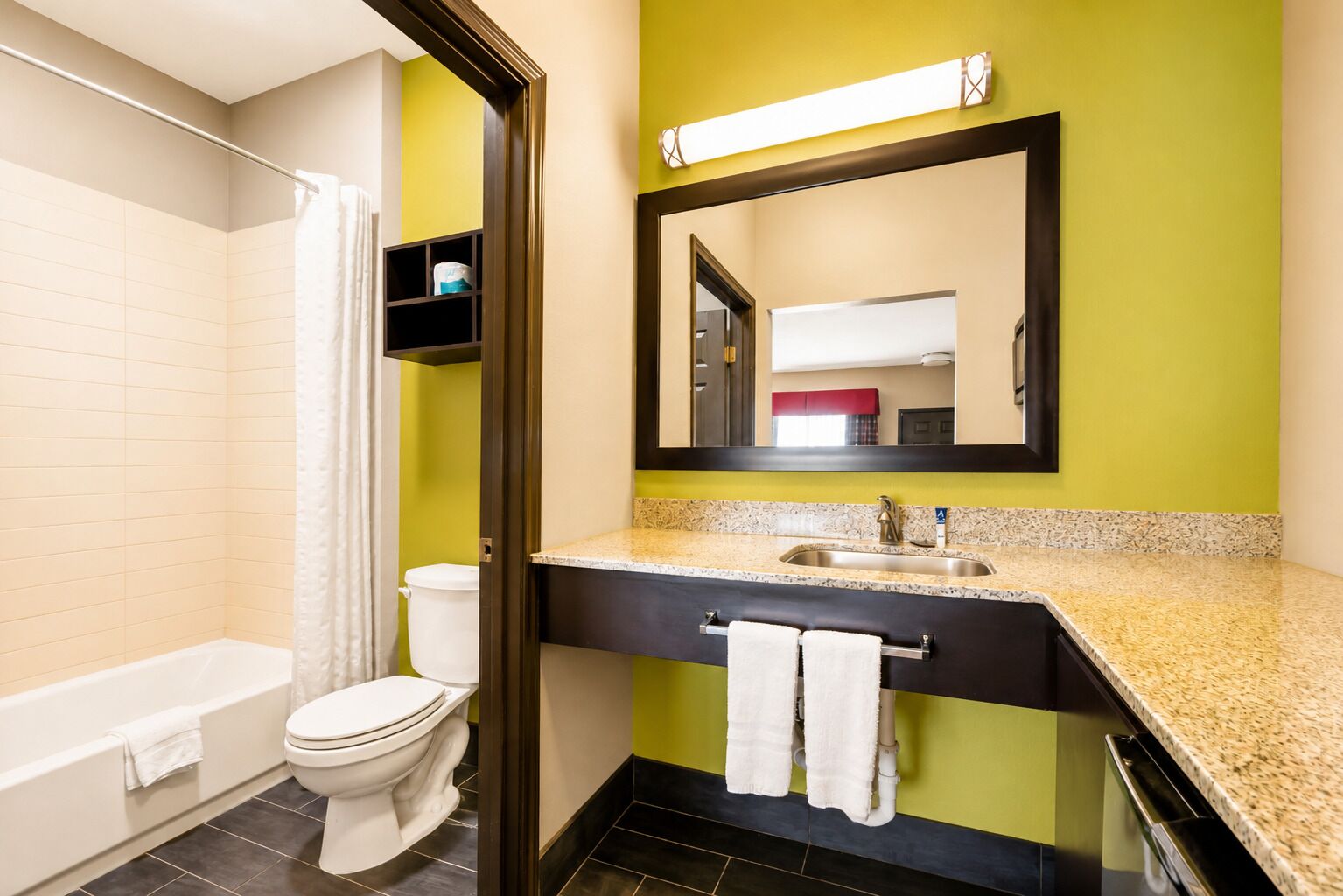 Standard Room, 2 Queen Beds, Non Smoking | Bathroom | Combined shower/tub, free toiletries, hair dryer