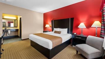 Desk, blackout drapes, iron/ironing board, free WiFi