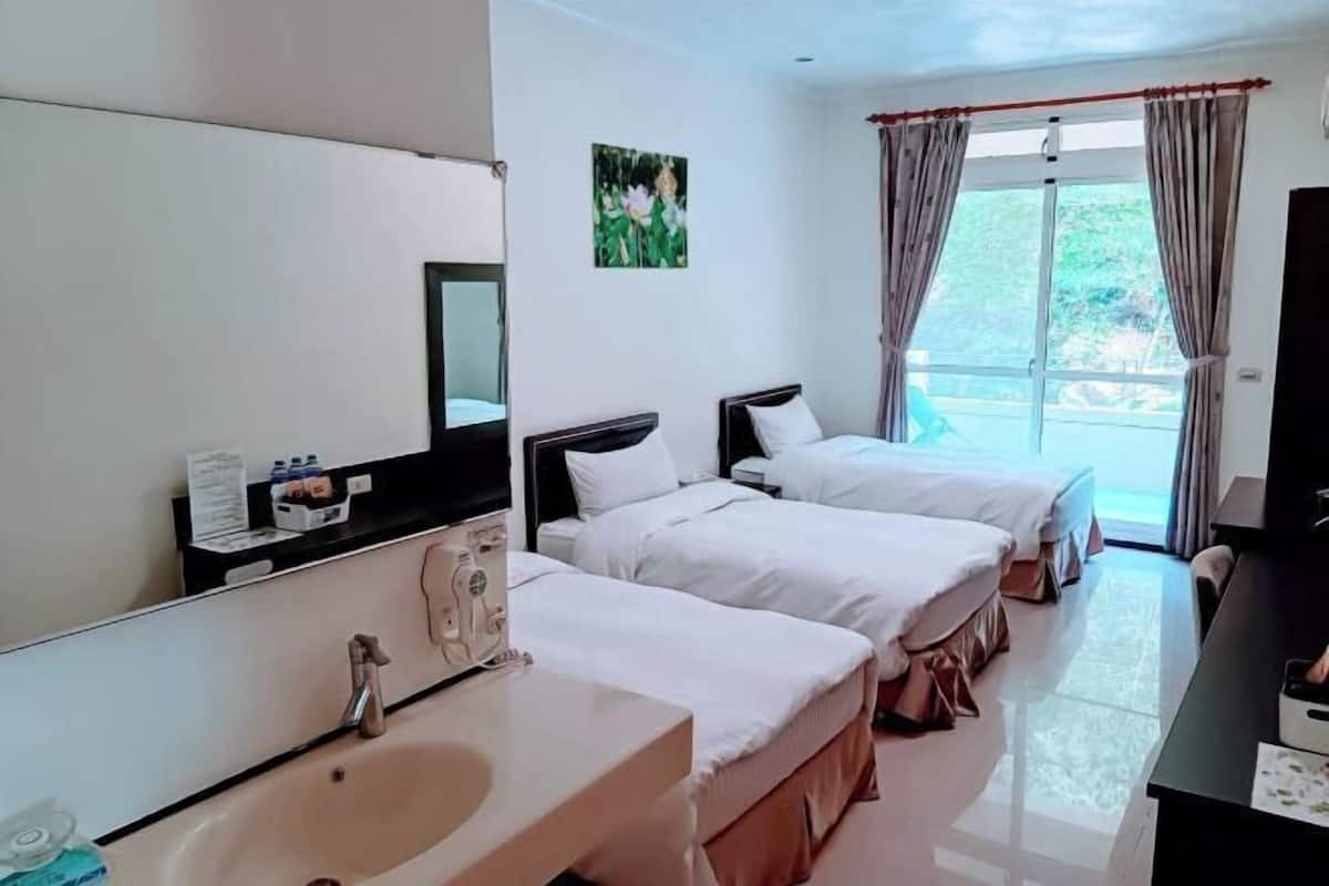 Down comforters, blackout drapes, rollaway beds (surcharge), WiFi (free)