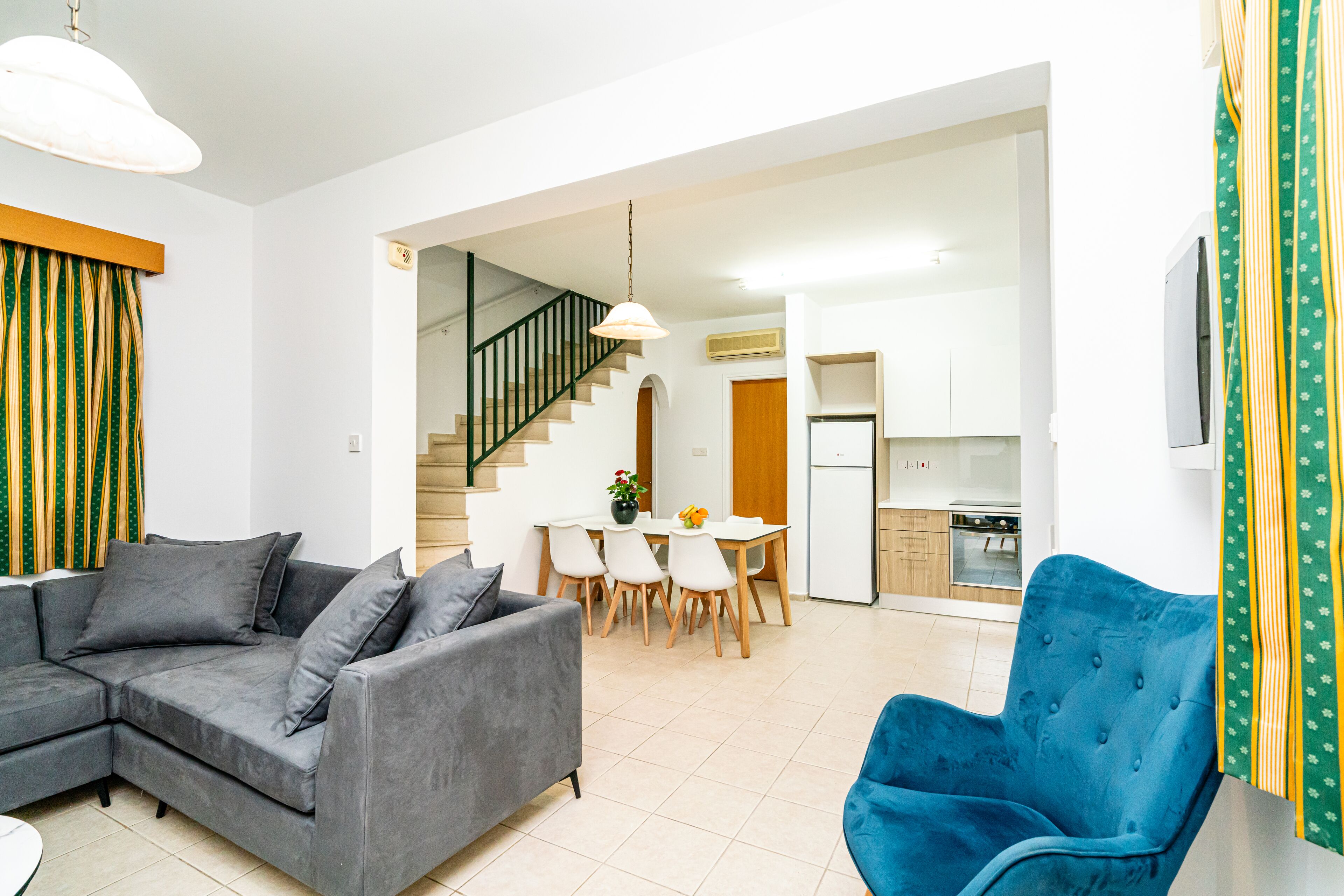 Villa, 3 Bedrooms, Partial Sea View | Living area | 43-inch flat-screen TV with satellite channels, TV