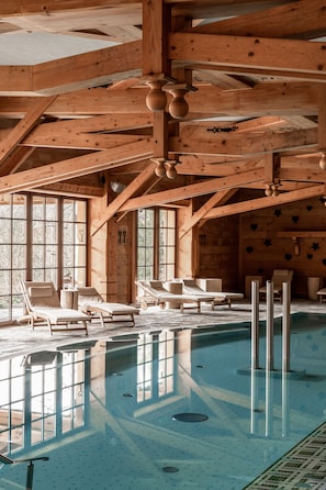 Indoor pool, open 8:00 AM to 10:00 PM, sun loungers