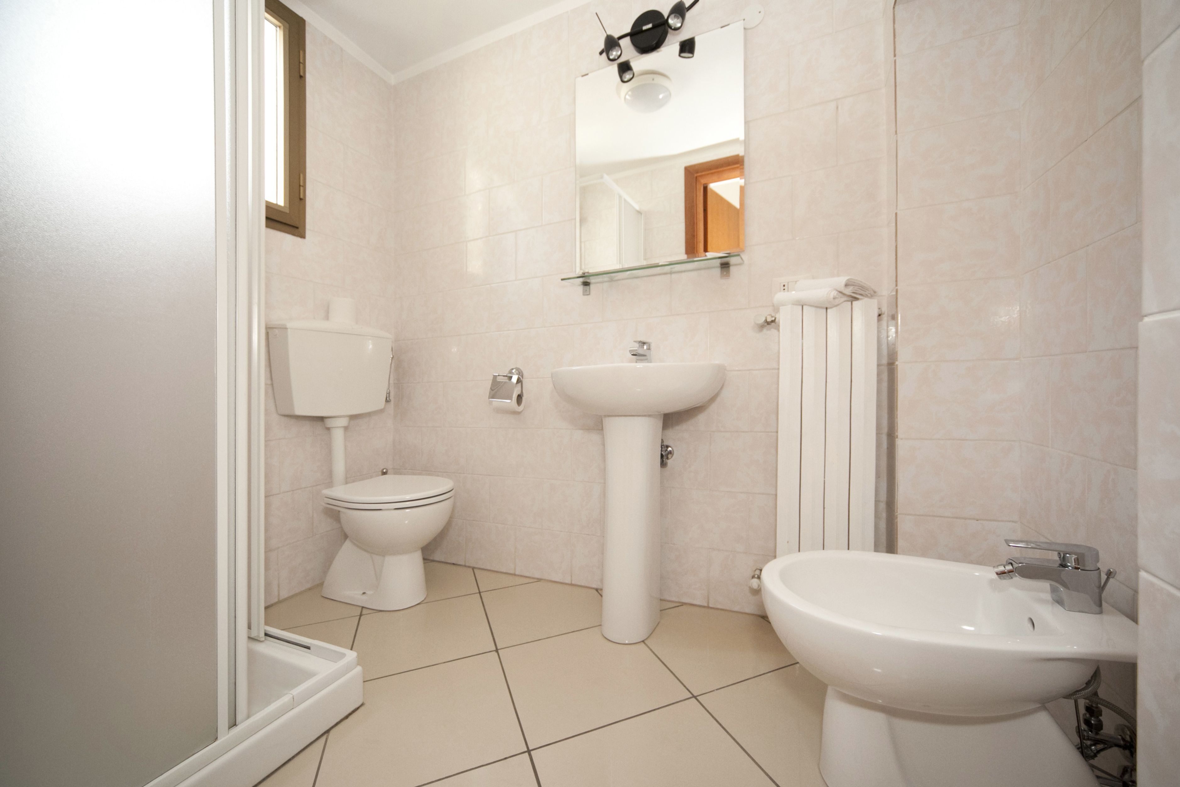 shower, free toiletries, hair dryer, bidet