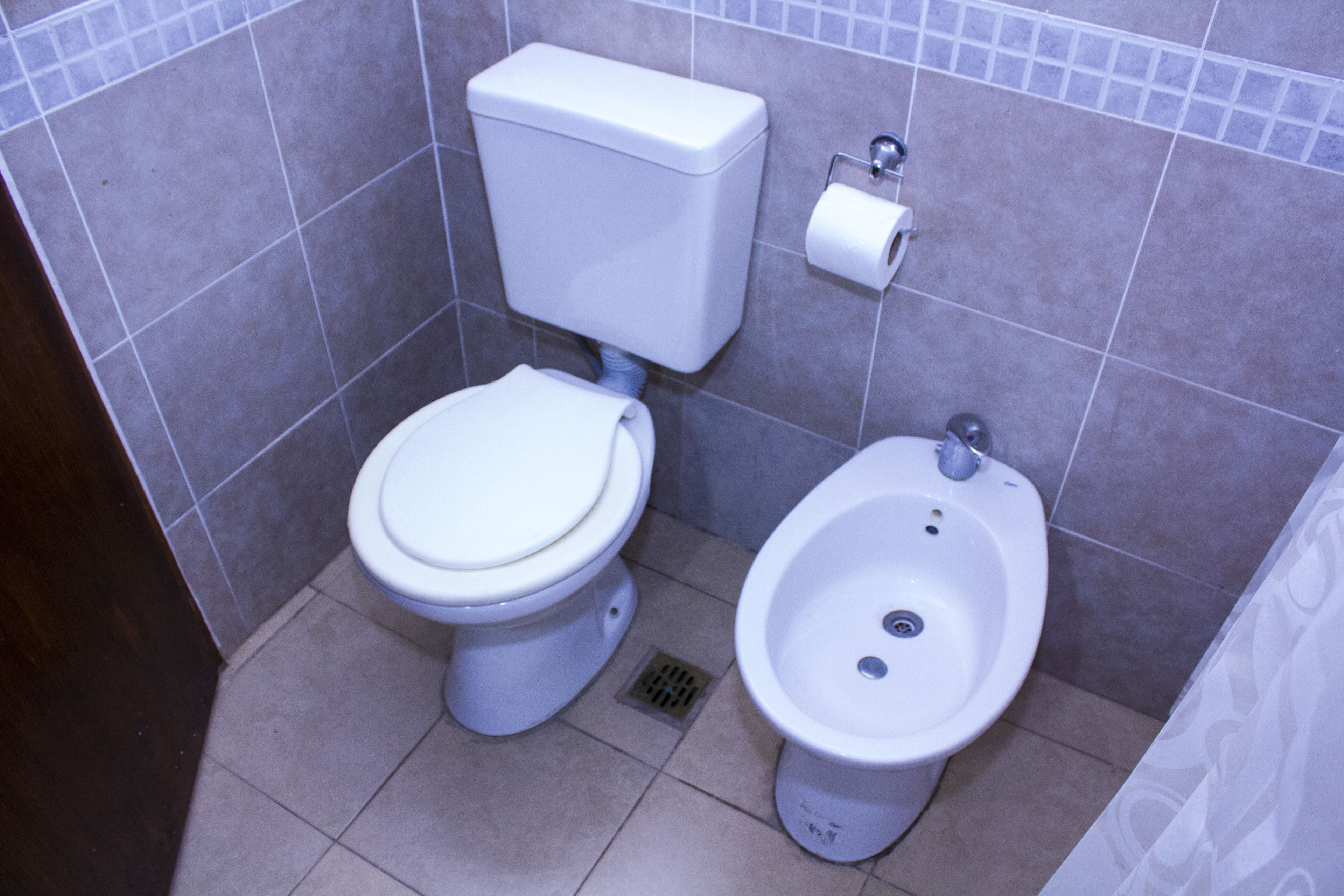 Un baño estándar con inodoro y bidé.