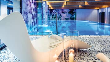 Indoor pool, open 8:00 AM to 10:00 PM, sun loungers