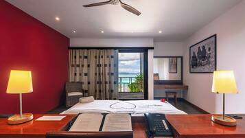 Memory-foam beds, minibar, in-room safe, desk