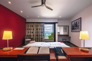 Memory-foam beds, minibar, in-room safe, desk