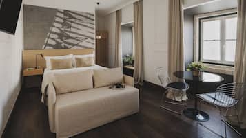 Studio | Laptop workspace, blackout drapes, soundproofing, iron/ironing board