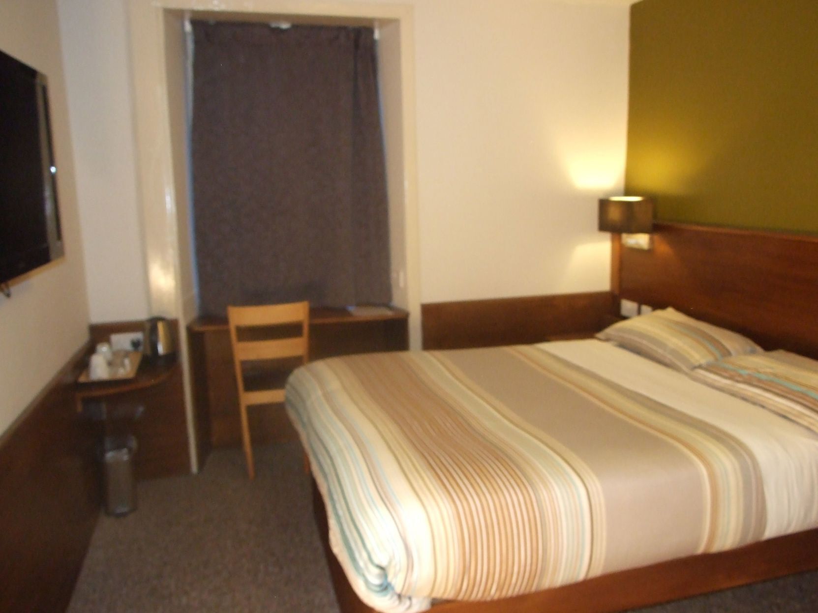 Blackout curtains, iron/ironing board, free WiFi, bed sheets