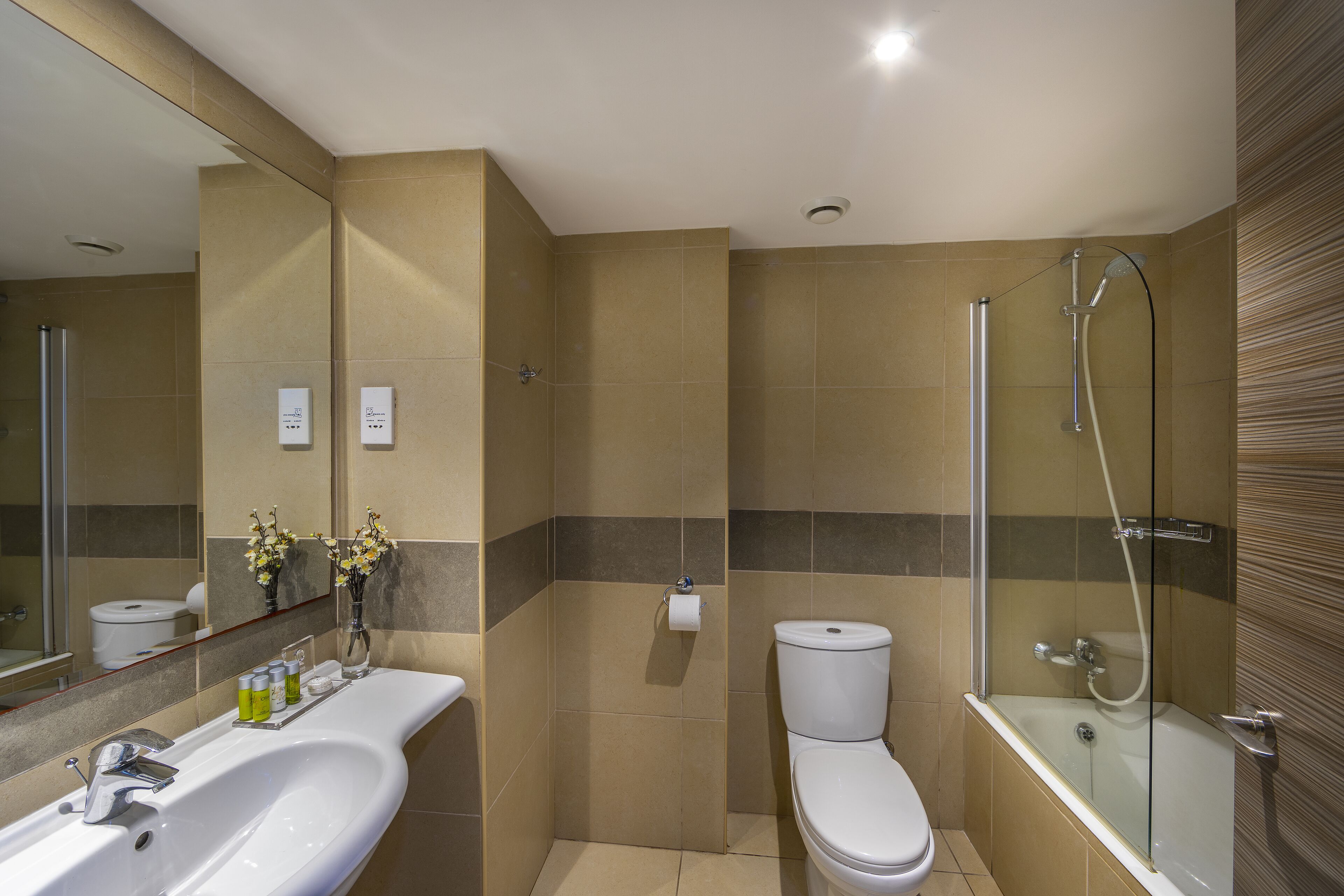 standard double room, hill view | bathroom | free toiletries, hair dryer, slippers, towels