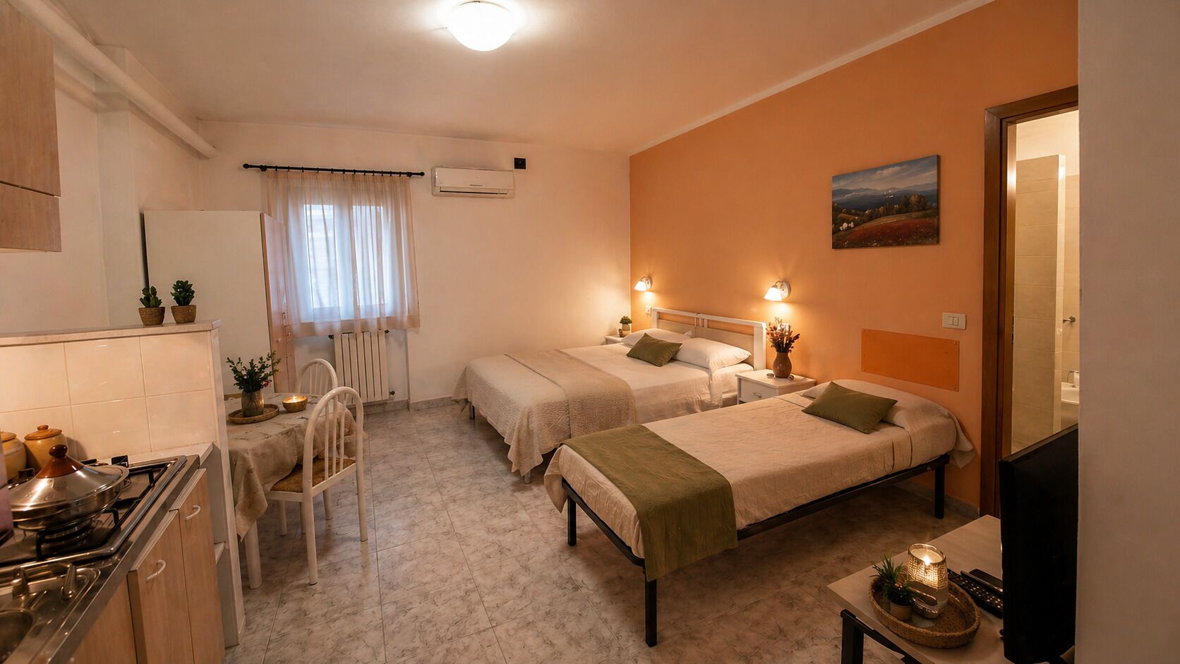 Apartment, 1 Bedroom, Hill View | Living area | Flat-screen TV