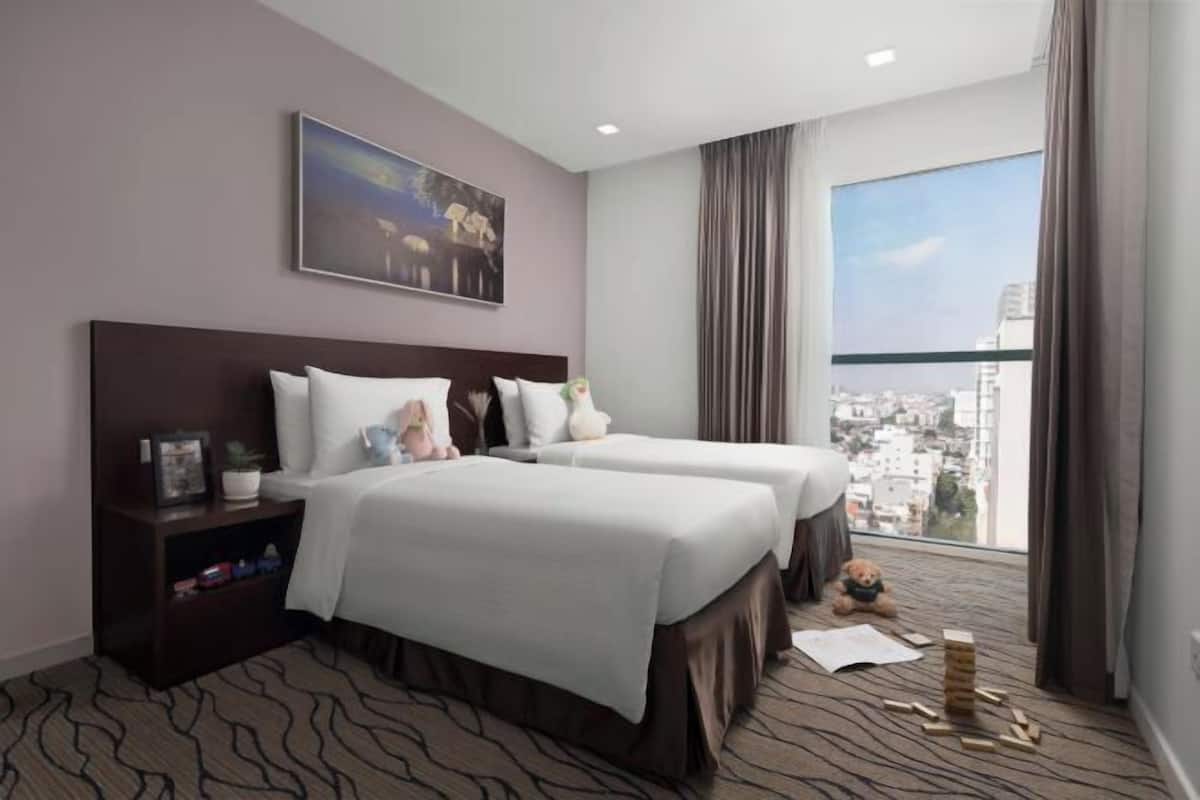 1 slaapkamer, lakens van Egyptisch katoen, luxe beddengoed, een minibar