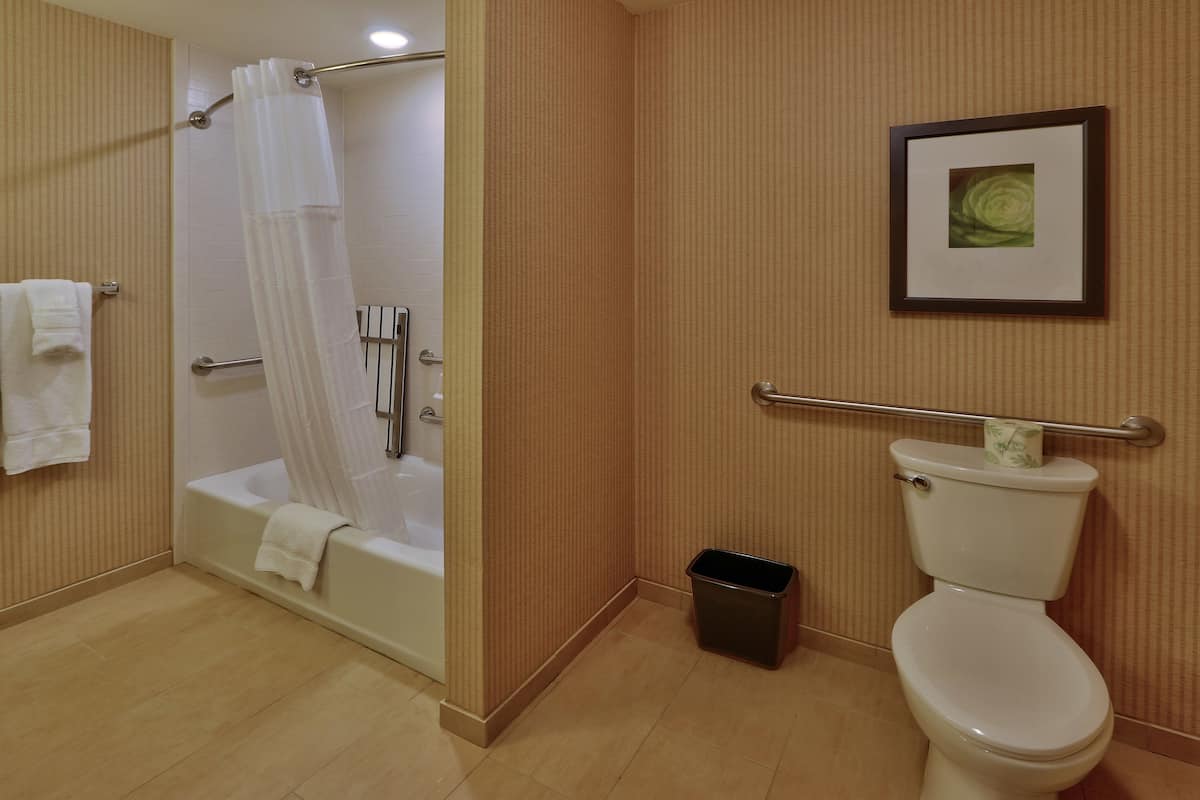 room, 1 king bed, accessible, bathtub | bathroom | combined shower/bathtub, free toiletries, towels