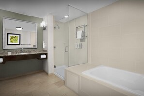 Room, 1 King Bed | Bathroom | Combined shower/bathtub, free toiletries, towels