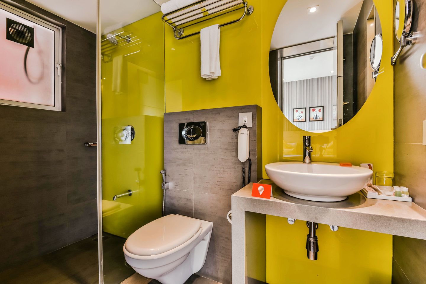Shower, free toiletries, hair dryer, slippers