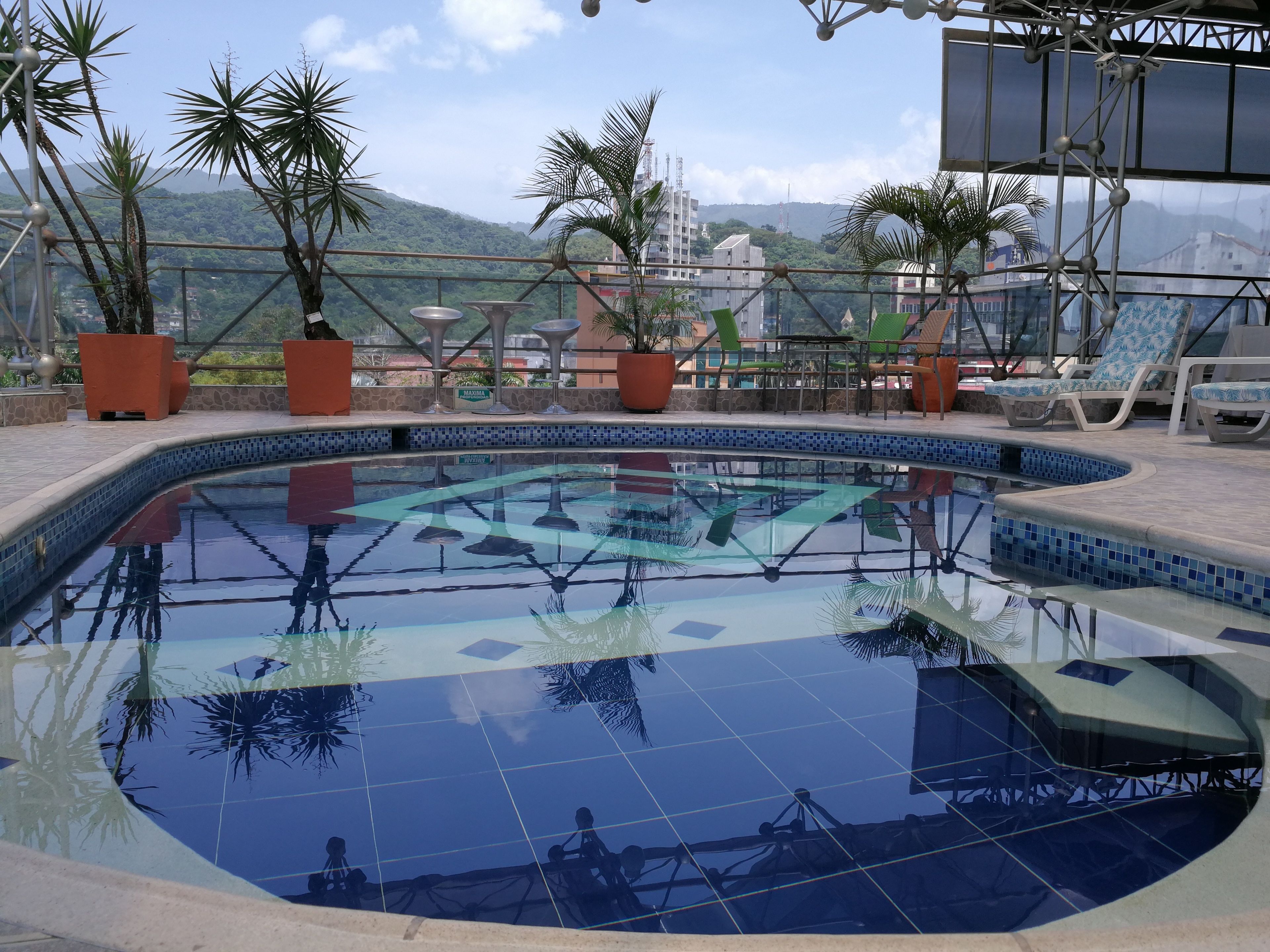 indoor pool, seasonal outdoor pool, pool loungers