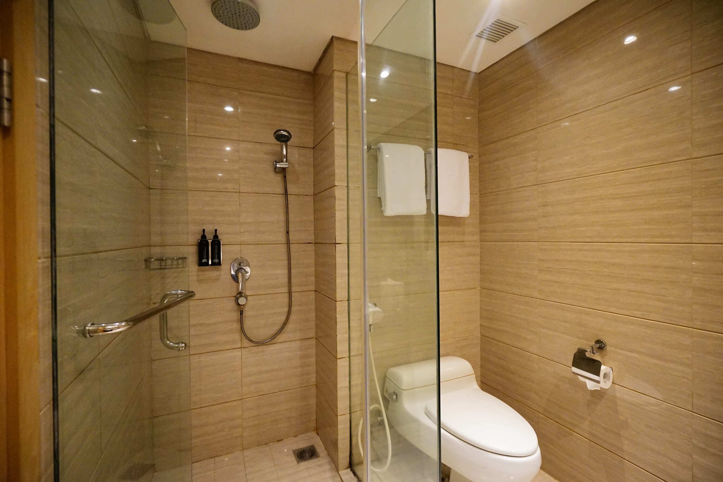 free toiletries, slippers, towels, soap