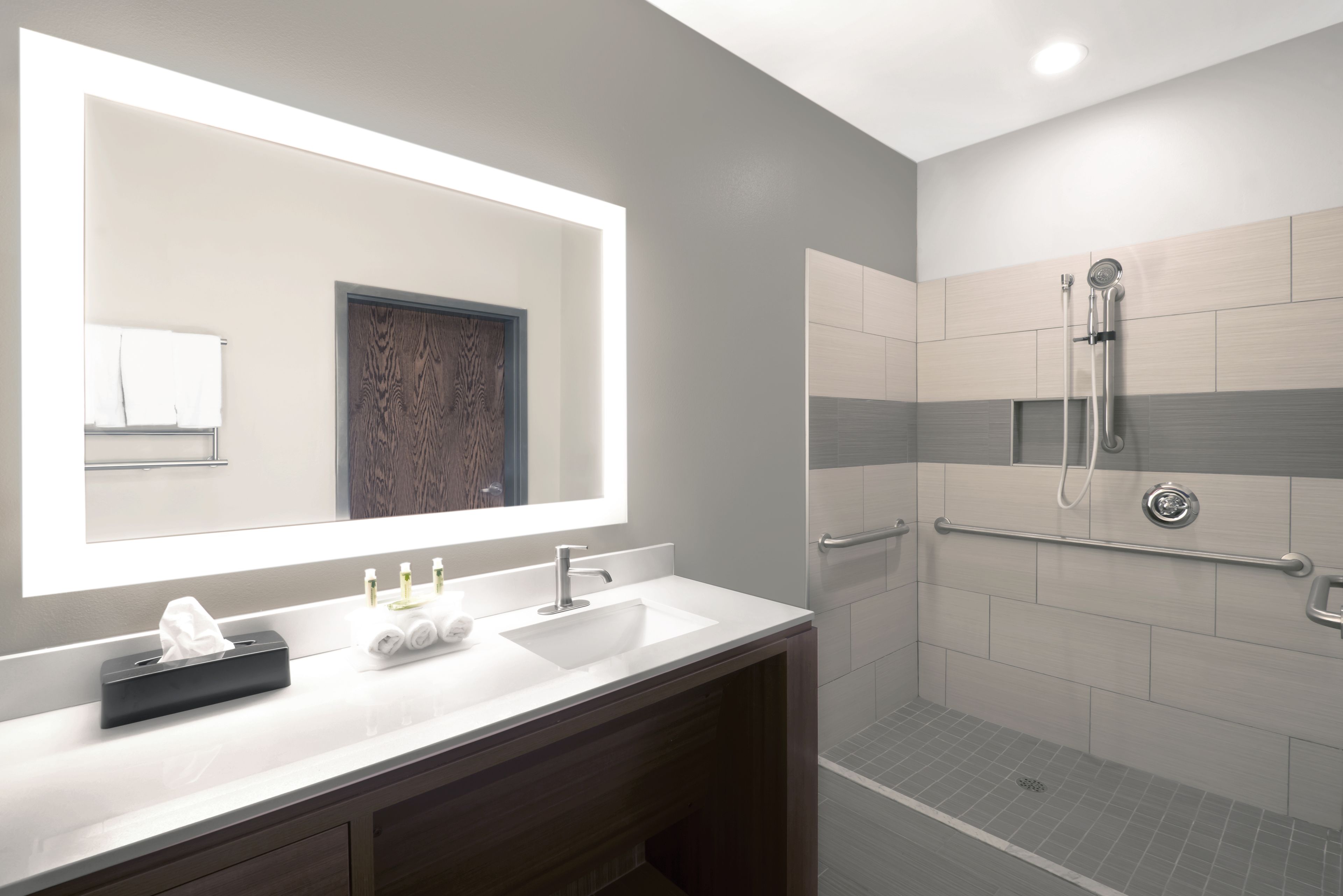 standard room, 2 queen beds, accessible (mobility tub) | bathroom | free toiletries, hair dryer, towels