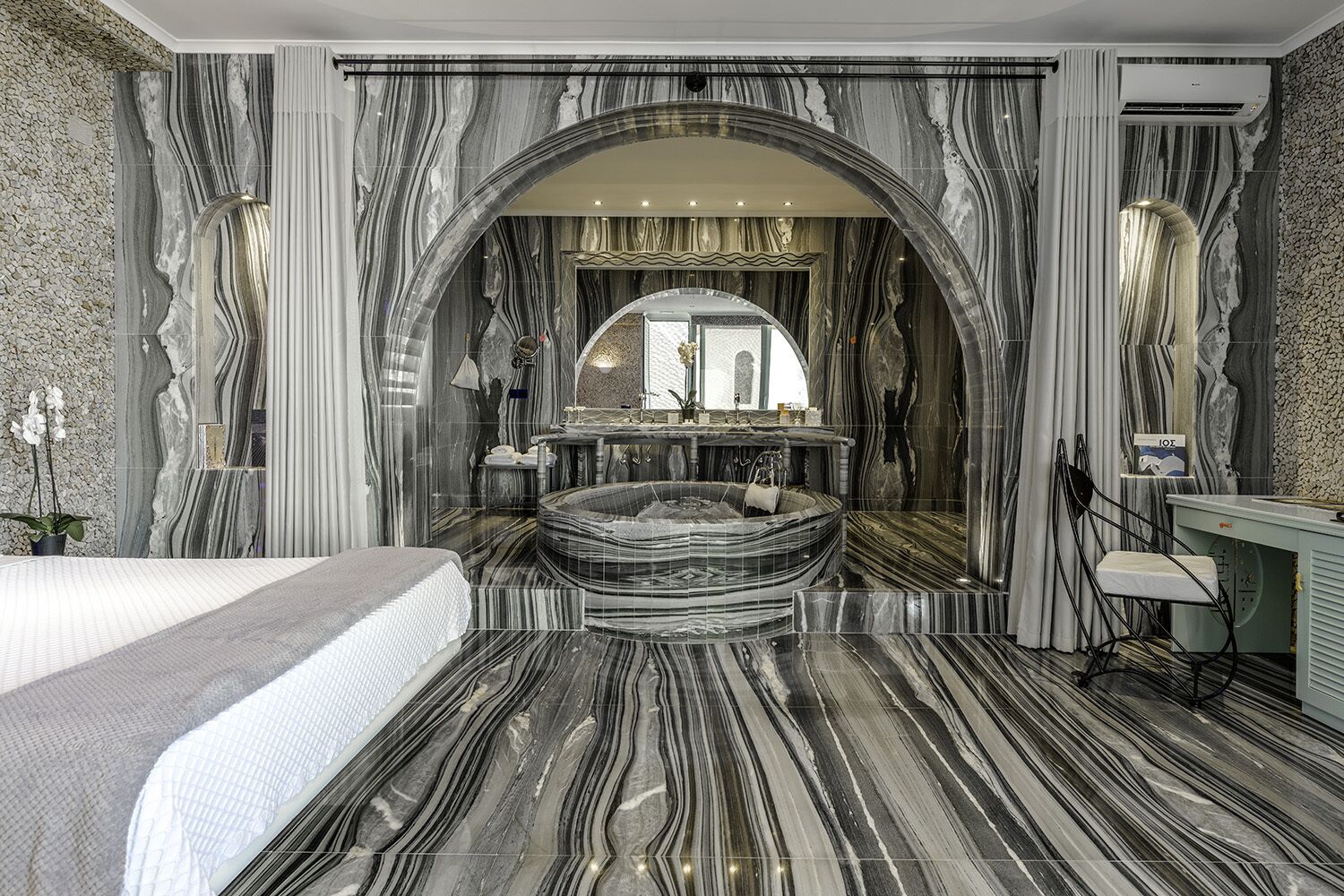 premium villa, 2 bedrooms, kitchen, sea view | bathroom | designer toiletries, hair dryer, bathrobes, slippers