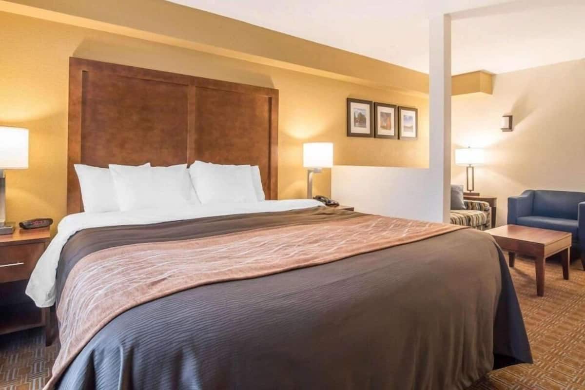 Desk, blackout drapes, iron/ironing board, free WiFi