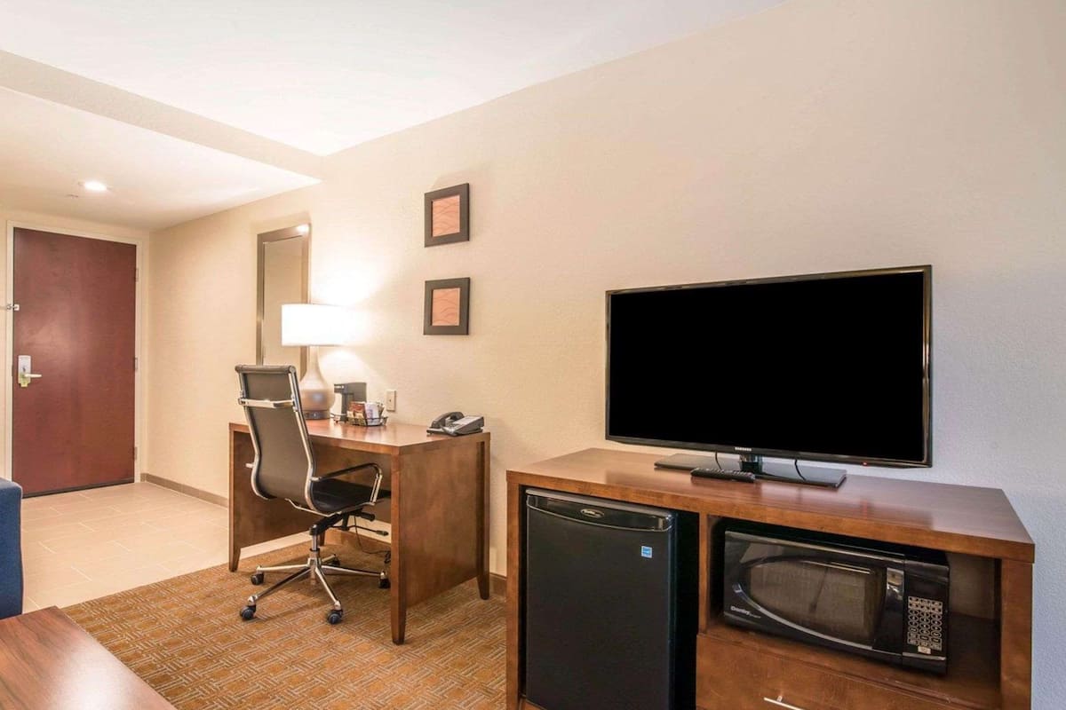 suite, 1 king bed with sofa bed, non smoking | desk, blackout curtains, iron/ironing board, free wifi