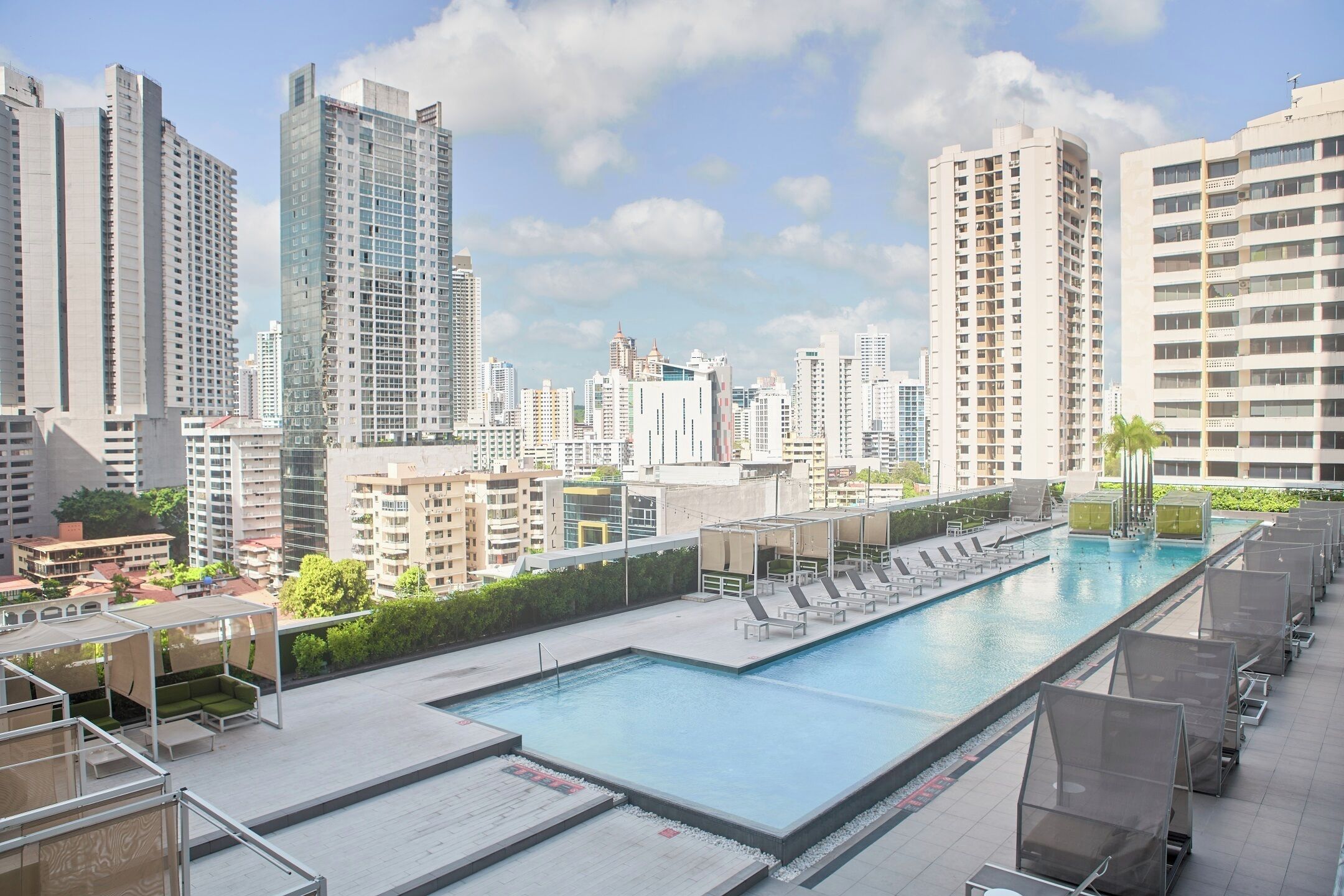 Outdoor pool, pool loungers