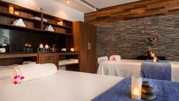 Steam room, body treatments, body wraps, body scrubs, facials
