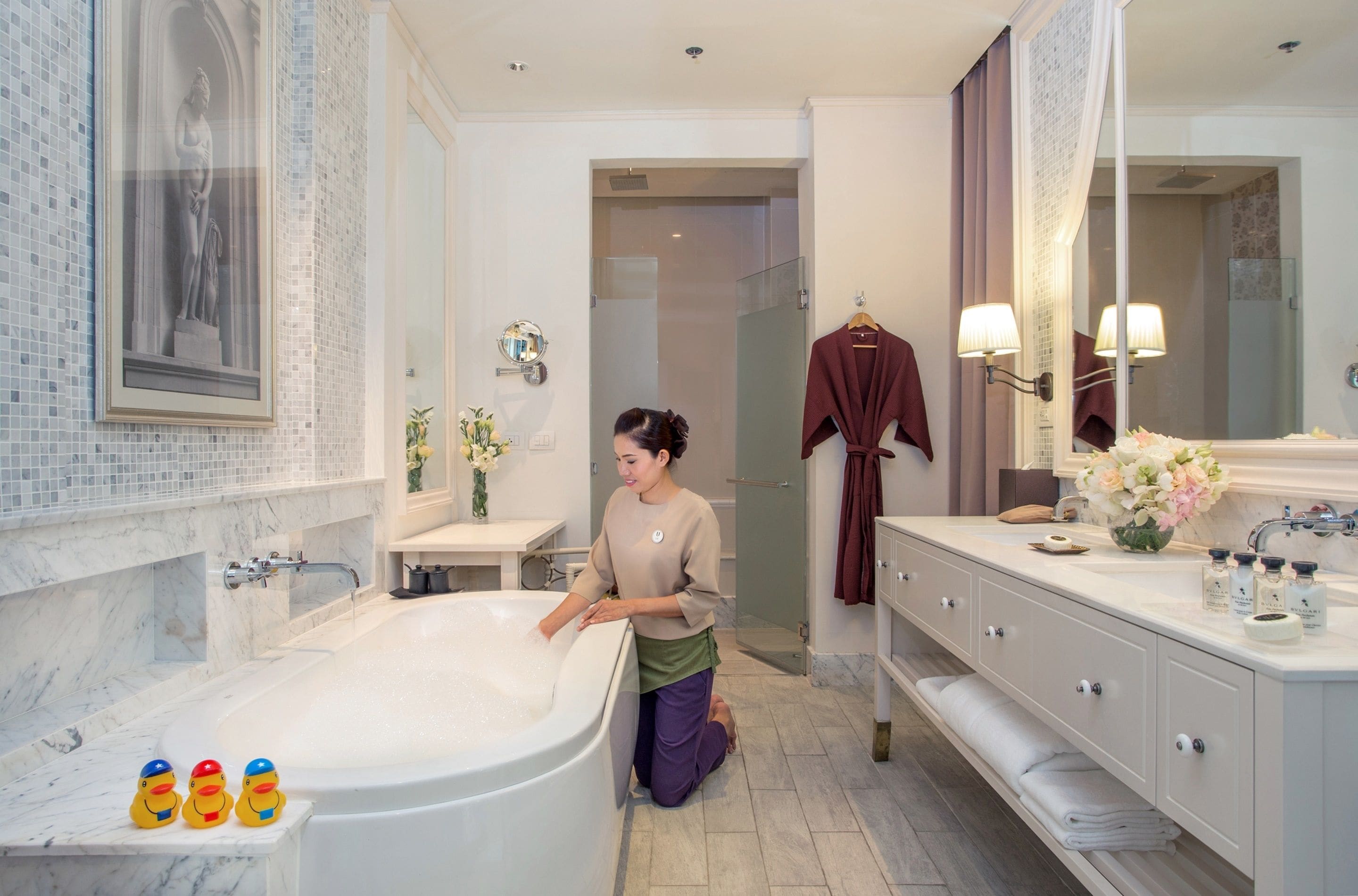 suite room (24hrs use of room) | bathroom | shower, free toiletries, hair dryer, bathrobes