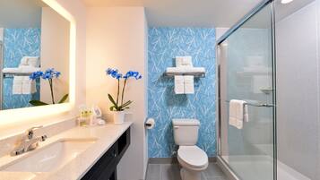 Free toiletries, hair dryer, towels, shampoo