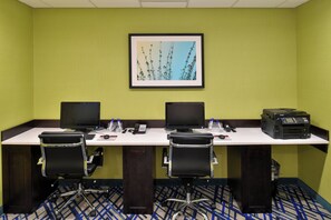 A conference room with two desks, chairs, computers, and a printer. - Holiday Inn Express & Suites West Ocean City by IHG (Ocean City)