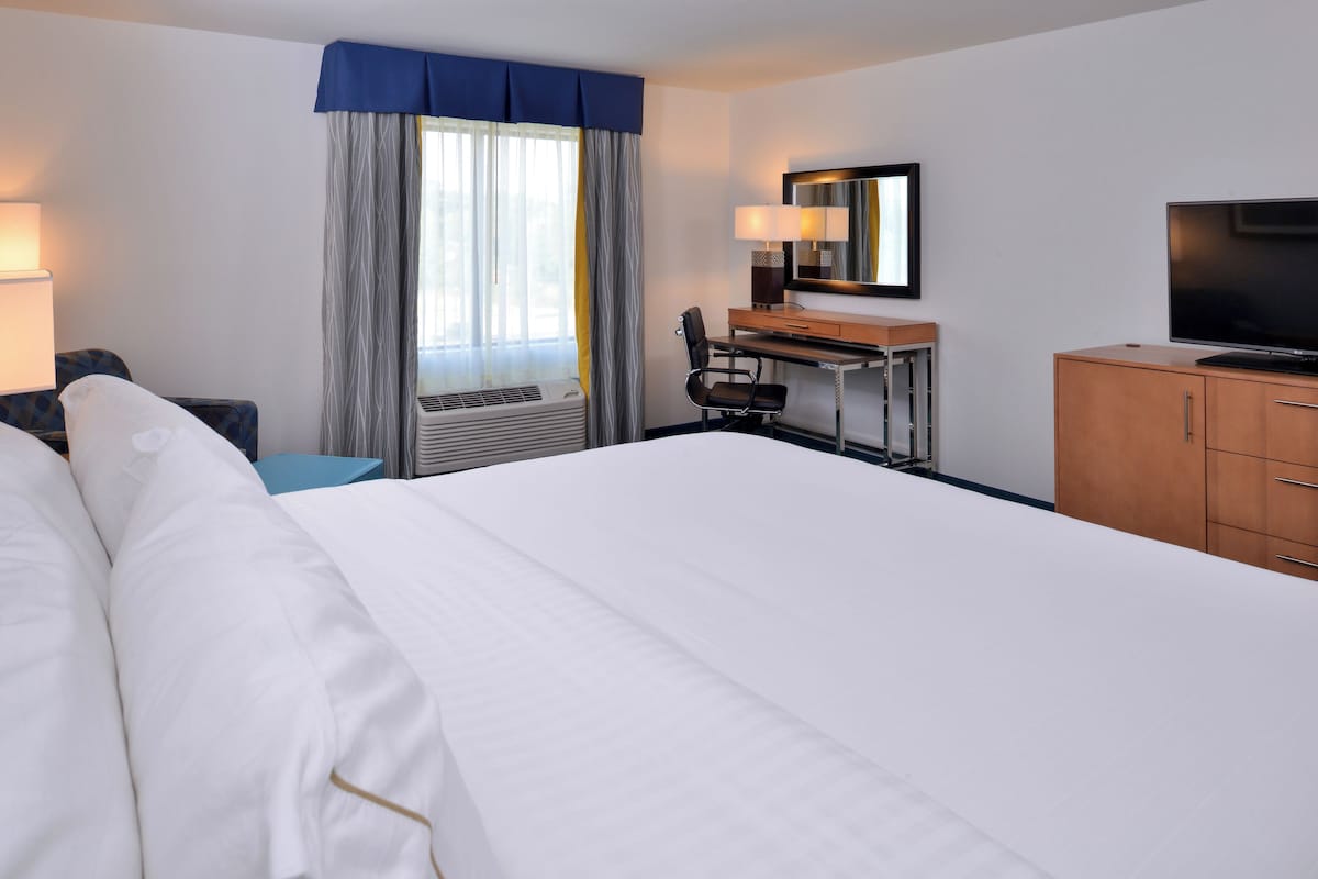 Standard Room | Desk, laptop workspace, blackout drapes, iron/ironing board