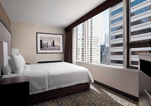 Premium bedding, down comforters, in-room safe, desk