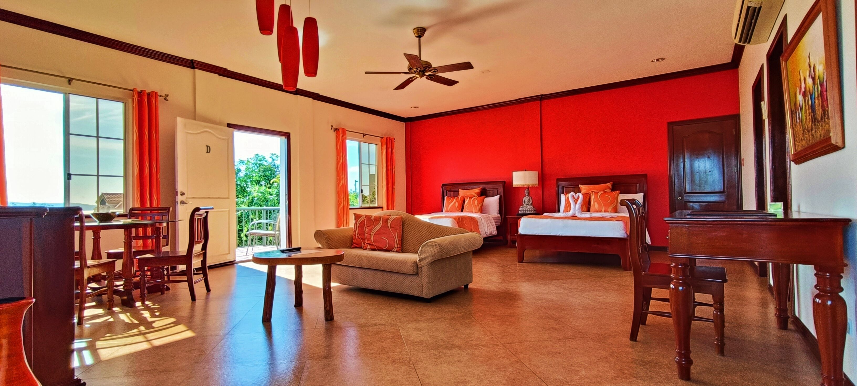 deluxe suite, 2 queen beds, sea view | 1 bedroom, premium bedding, down duvets, select comfort beds