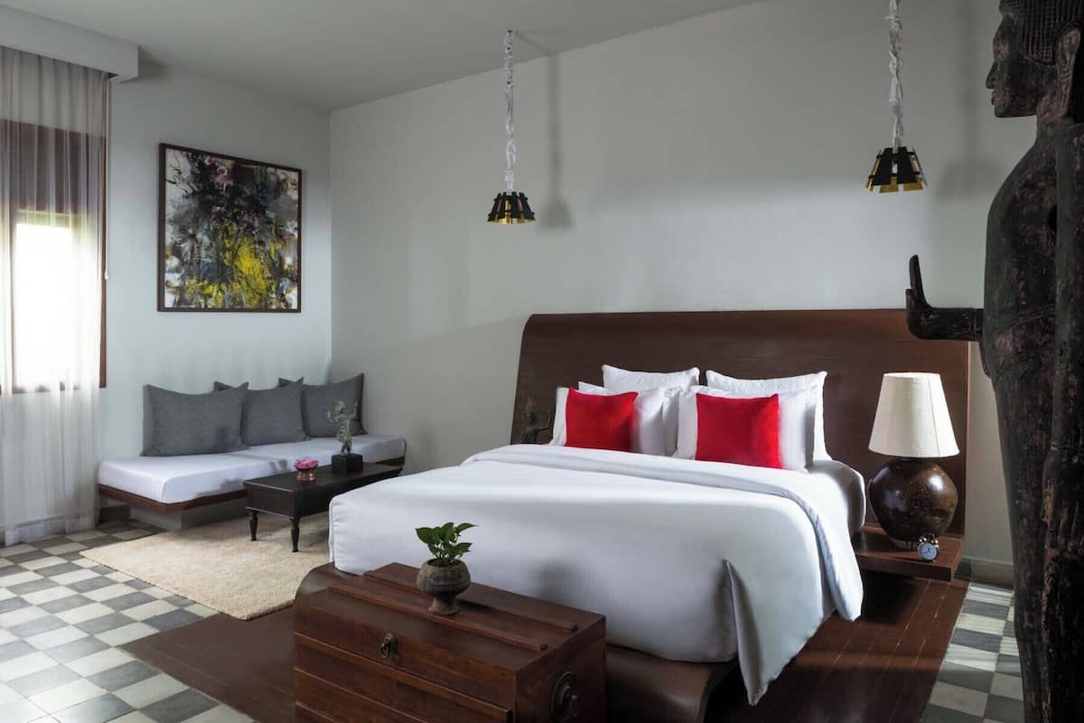 Double Deluxe Room | Italienska Frette-lakan, sängtillbehör av högsta kvalitet och duntäcken