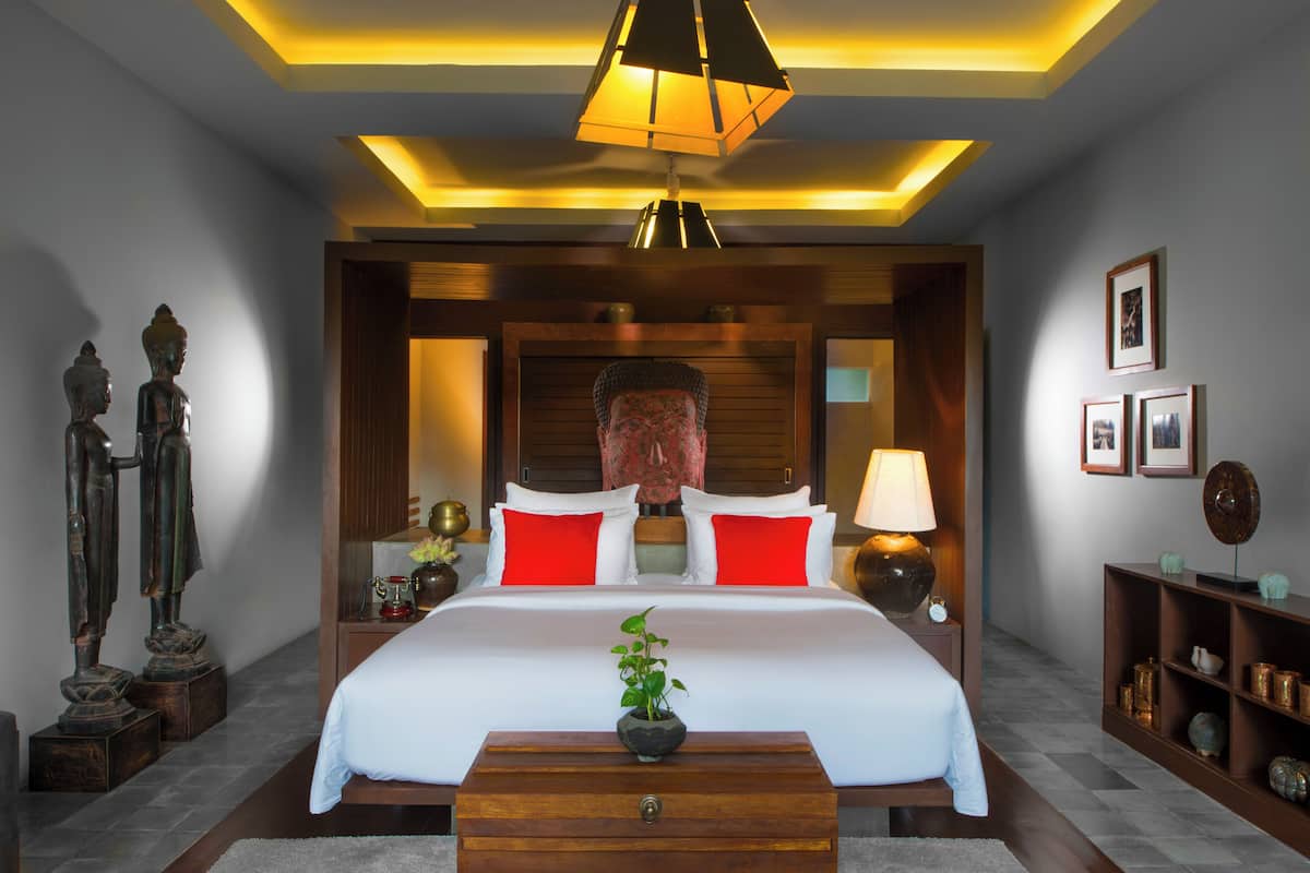 suite pool view | frette italian sheets, premium bedding, down duvets, pillow-top beds