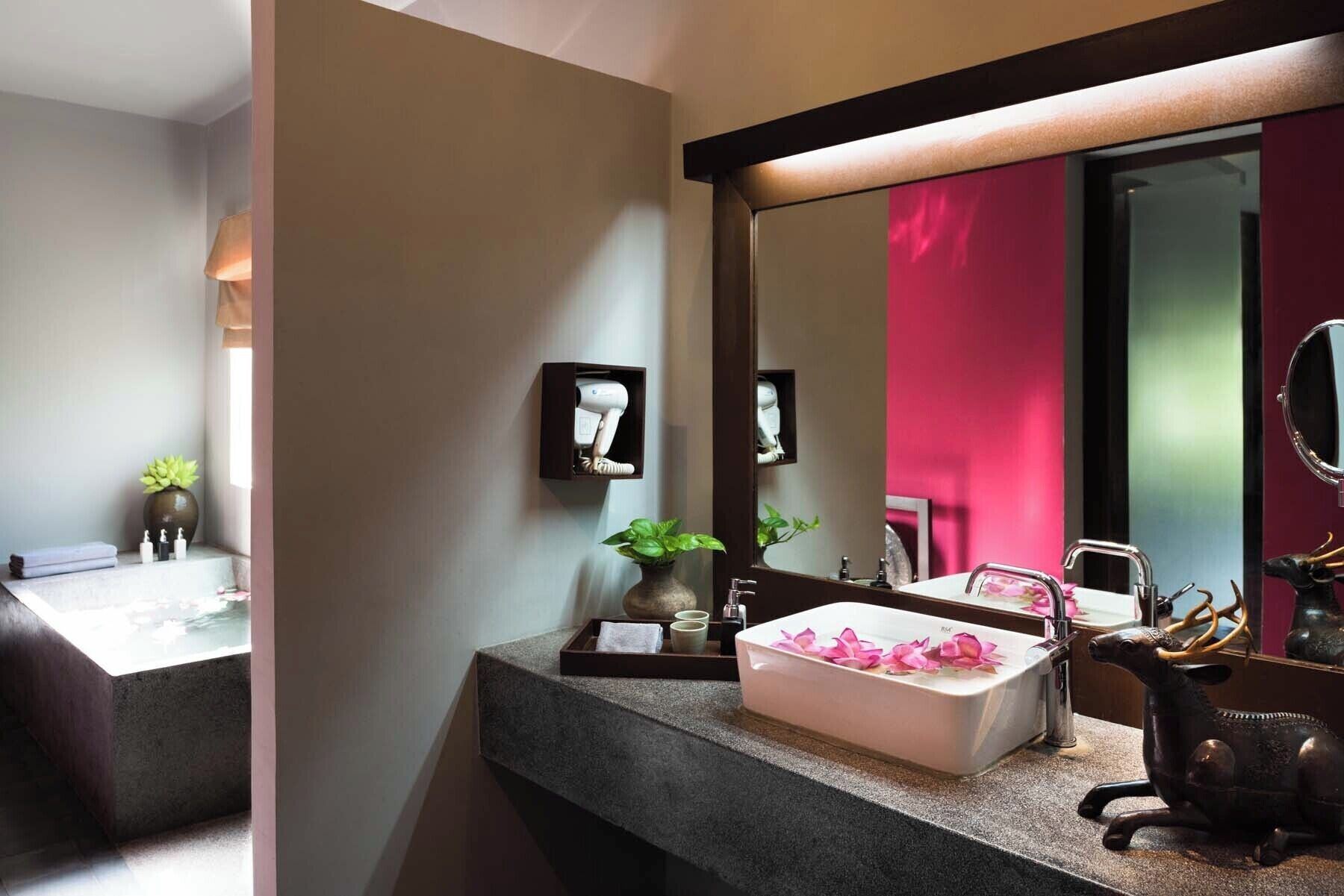 home suite villa | bathroom | separate bathtub and shower, rainfall showerhead, free toiletries