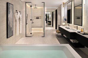 Presidential Suite, 2 Bedrooms | Bathroom | Separate bathtub and shower, free toiletries, hair dryer, bathrobes