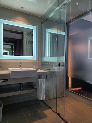 Eco-friendly toiletries, hair dryer, bathrobes, slippers