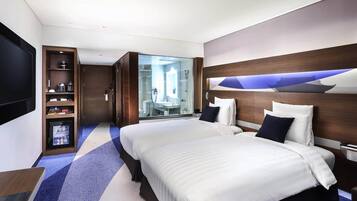 Down comforters, minibar, in-room safe, desk