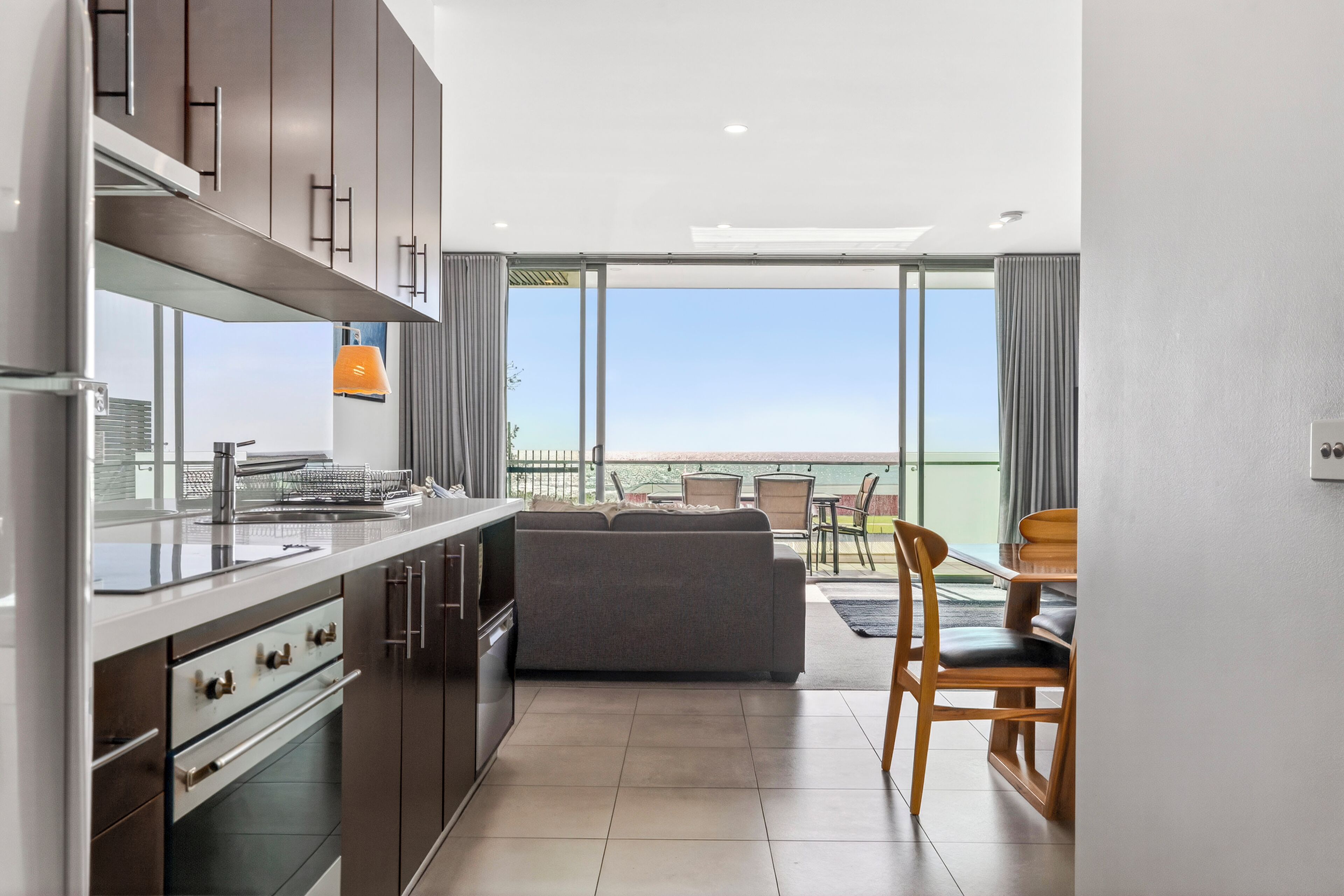 Penthouse Apartment - Ocean View | Private kitchen | Fridge, microwave, oven, stovetop