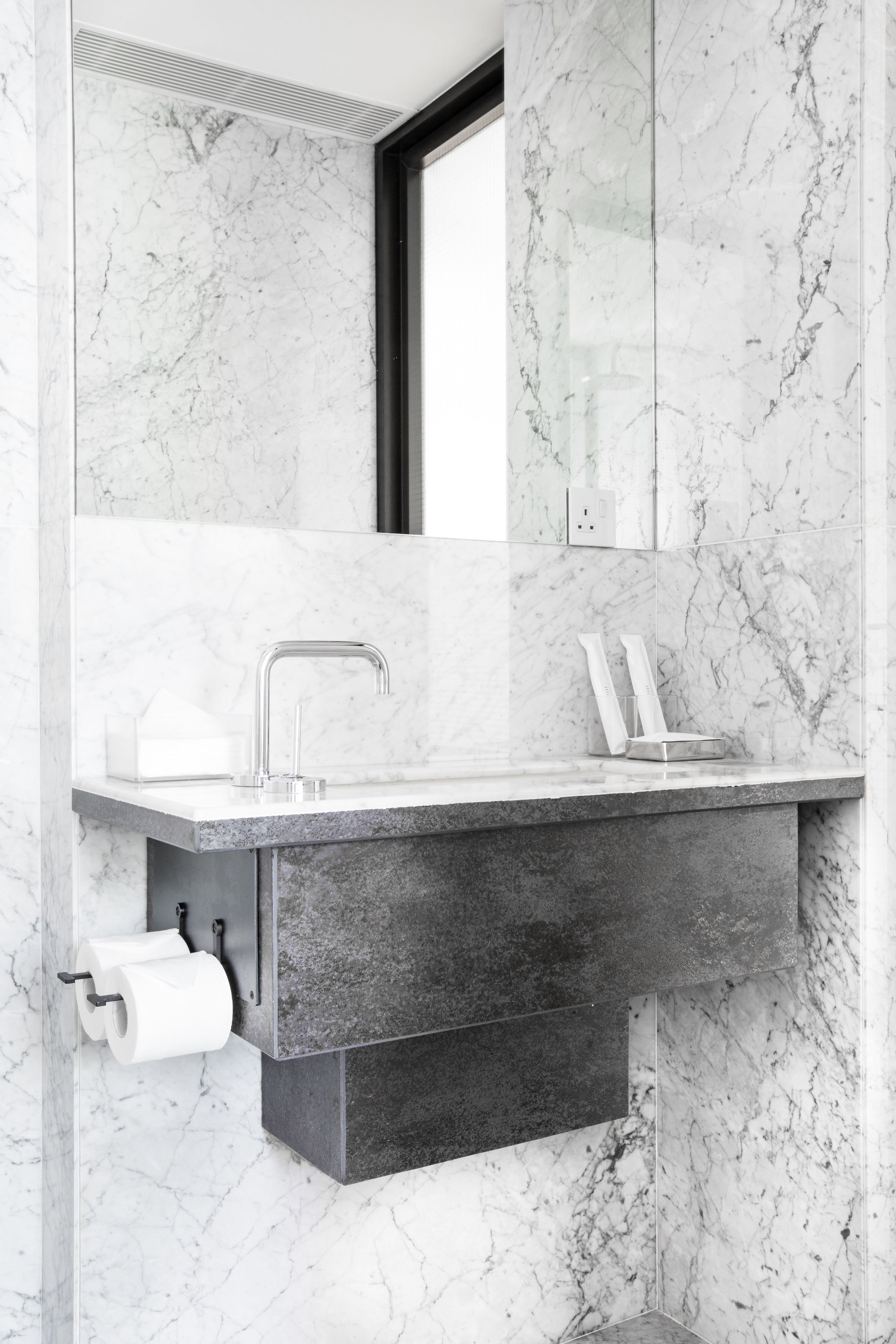 comfort queen room | bathroom | shower, designer toiletries, hair dryer, slippers