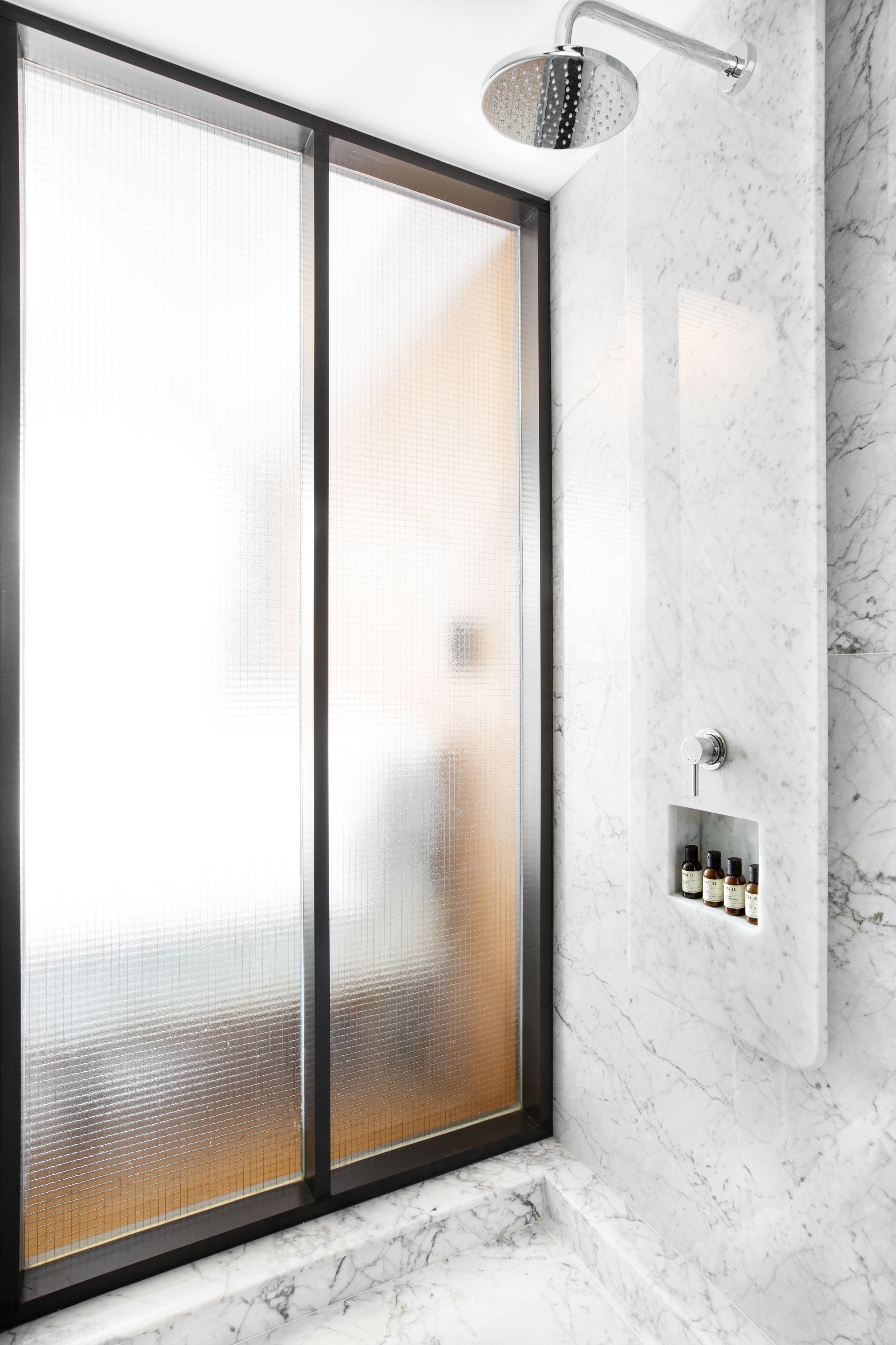 comfort queen room | bathroom | shower, designer toiletries, hair dryer, slippers