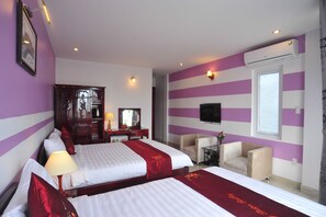 Deluxe Family Room Balcony | 1 bedroom, down duvets, pillow-top beds, minibar - Ruby Hotel (Hue)