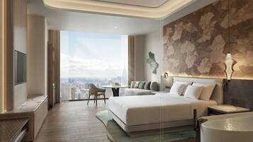 Chambre Tradition, 1 trĂšs grand lit, vue ville | 1 chambre, couette en duvet d'oie, minibar