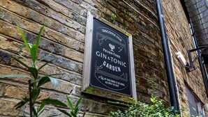 A sign on a brick wall advertising a 'Fever Tree Gin & Tonic Garden'. - PubLove @ The Crown, Battersea - Hostel (London)