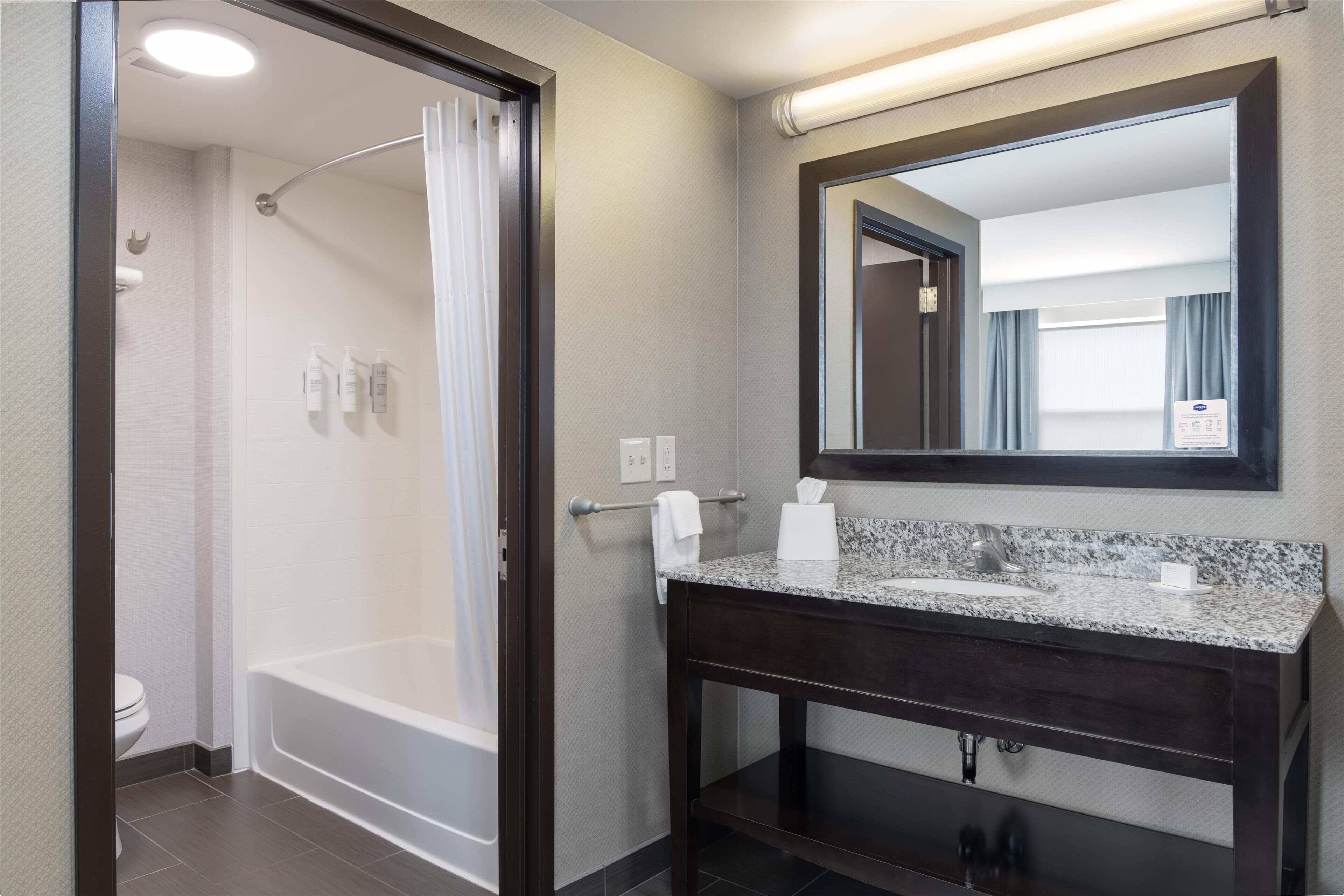 shower, free toiletries, towels