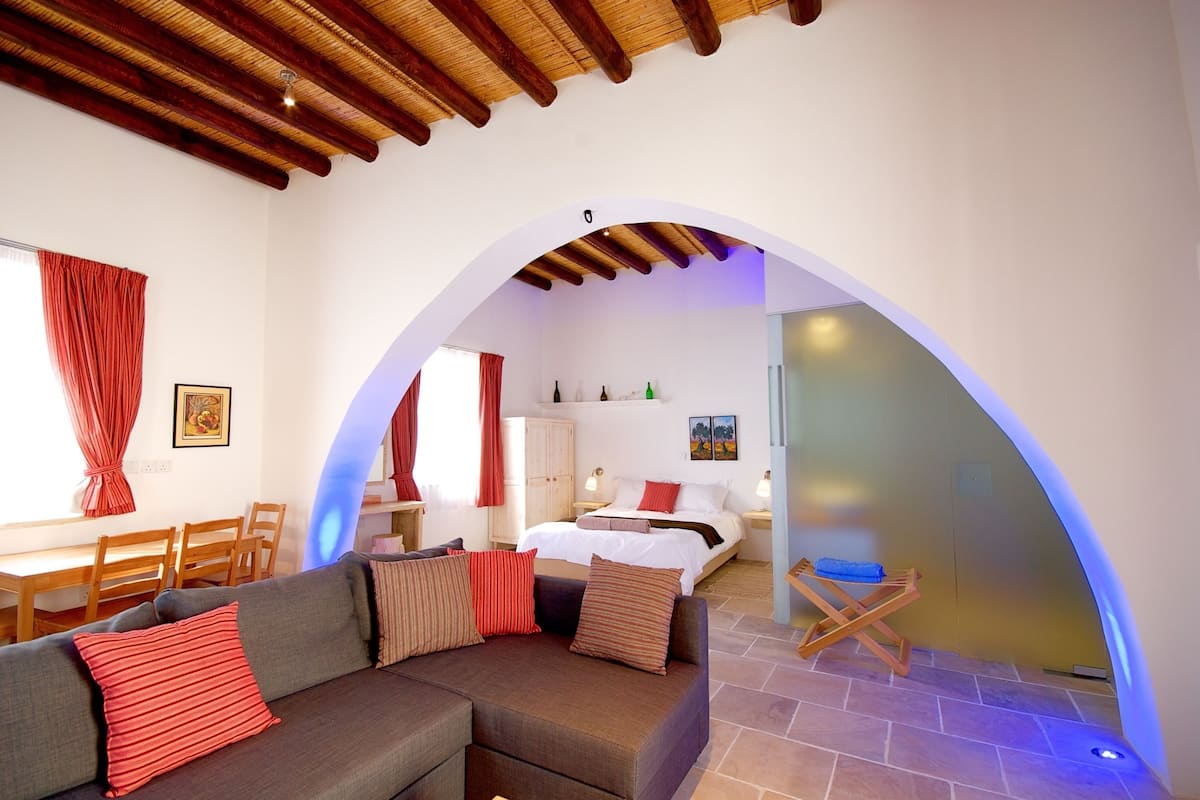 Superior Studio | Living room | Flat-screen TV, books, stereo